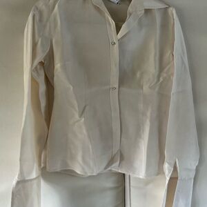 Cream Button-Up Blouse